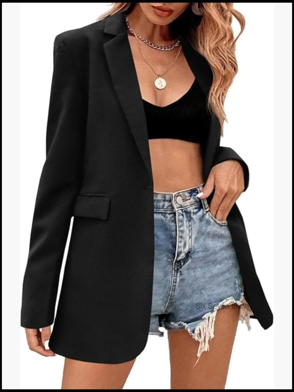 Long Sleeve Lapel Oversized Button Blazer Suit Jacket